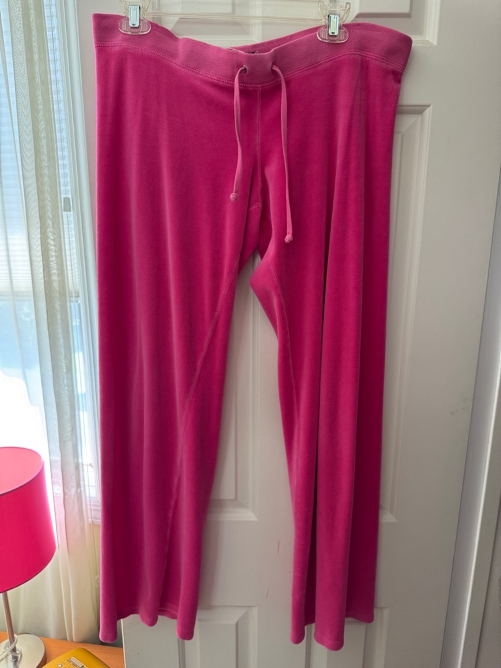Juicy Couture Hot Pink Straight Leg Velour Pants